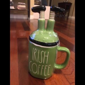 Rae Dunn Irish Coffee mug with topper